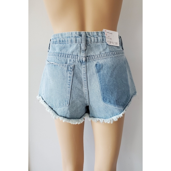 Nineteen The Frayed Mid Rise Patchwork U.S 6 - Picture 3 of 10